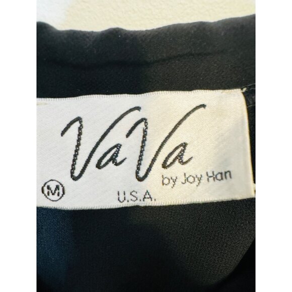 2/$30 VaVa Medium Boho Black & Ivory Tunic Mini Dress Lace Trim Bell Sleeves - Picture 3 of 16